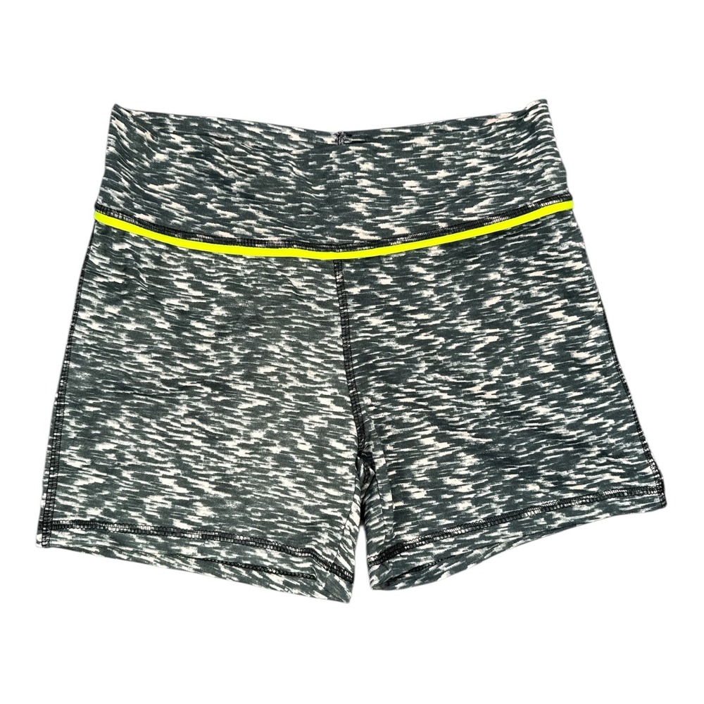 Ashley Blue Womens Athletic Shorts Marble Print Neon Trim‎ Size M